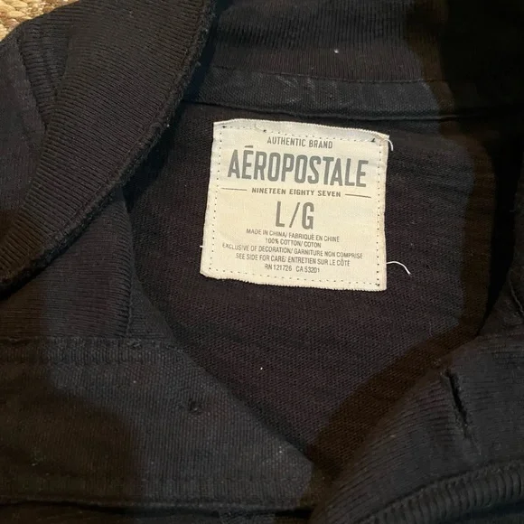Men’s Large Aeropostale Black 100% cotton pullover sweatshirt - Picture 2 of 5